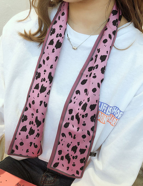 Fashion Rose Red Leopard-print Long Scarf
