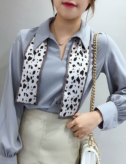 Fashion Milk White Leopard-print Long Scarf