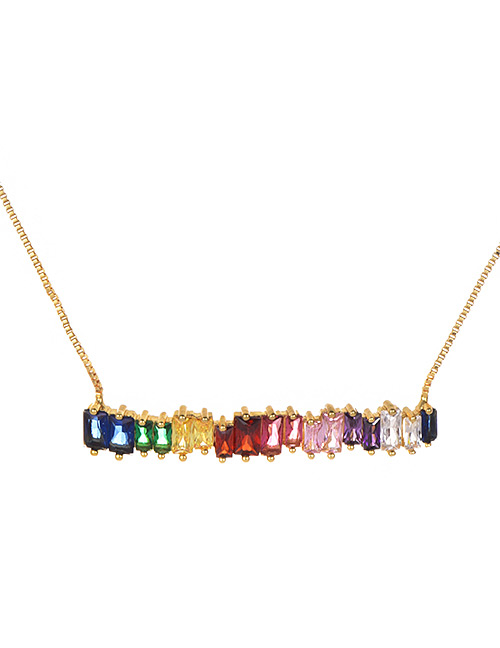 Fashion Color Copper Inlaid Zircon Necklace