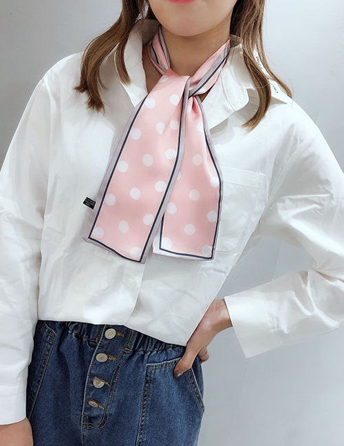 Fashion Pink Polka Dot Double-sided Scarf