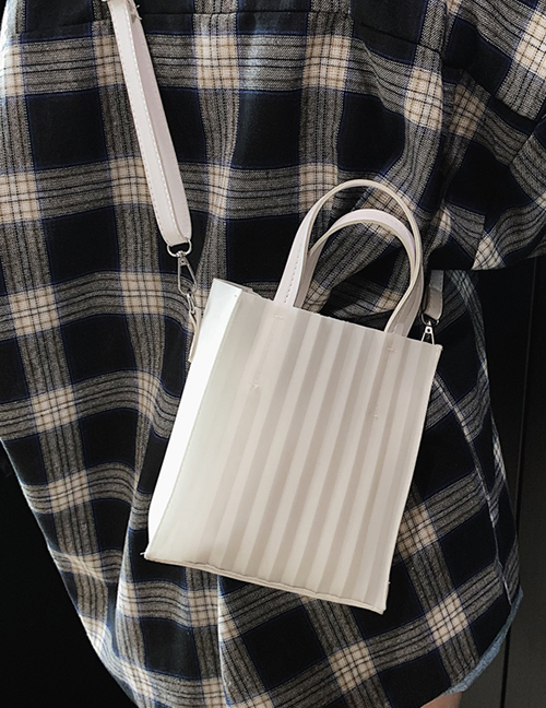Fashion White Crossbody Jelly Stripe Shoulder Bag