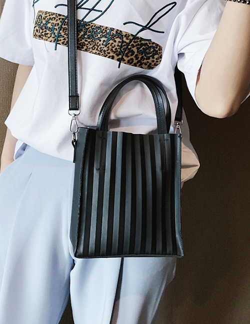 Fashion Black Crossbody Jelly Stripe Shoulder Bag