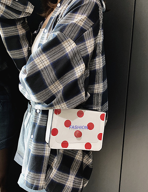 Fashion White Polka Dot One Shoulder Transparent Crossbody Bag