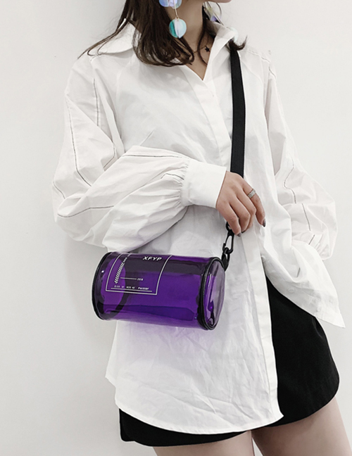 Fashion Purple Transparent Chain Shoulder Bag