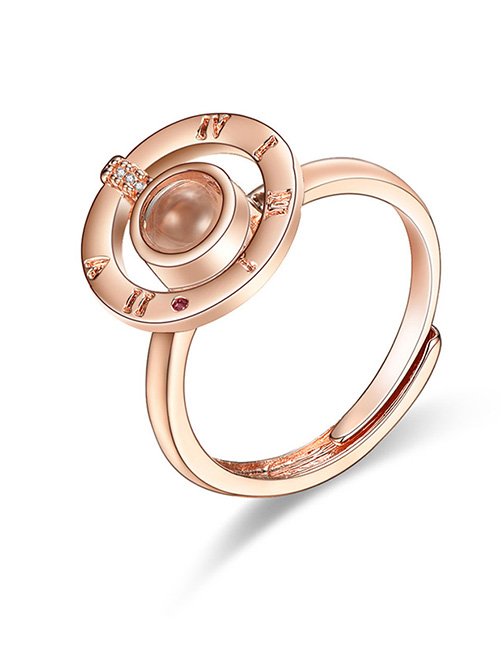 Fashion Rose Gold Copper Crystal Ring