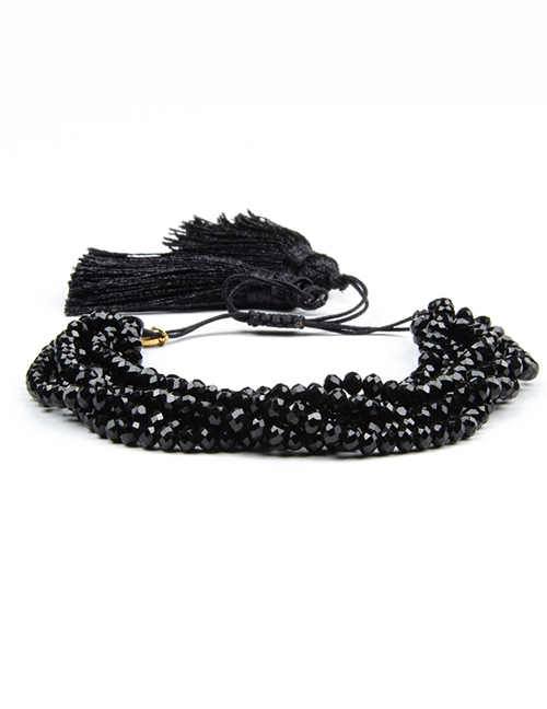 Fashion Black Set Bracelet Rice Beads Braided Eyes