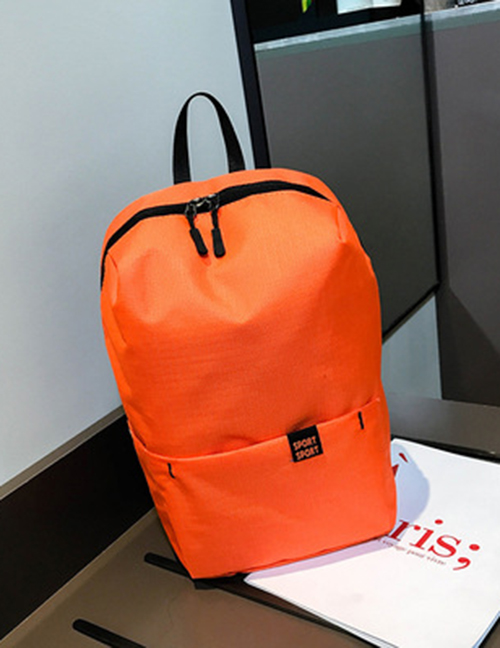 Fashion Orange Pure Color Decorated Backpack