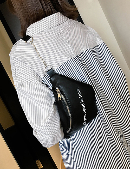 Fashion Black Shoulder Diagonal Chest Bag