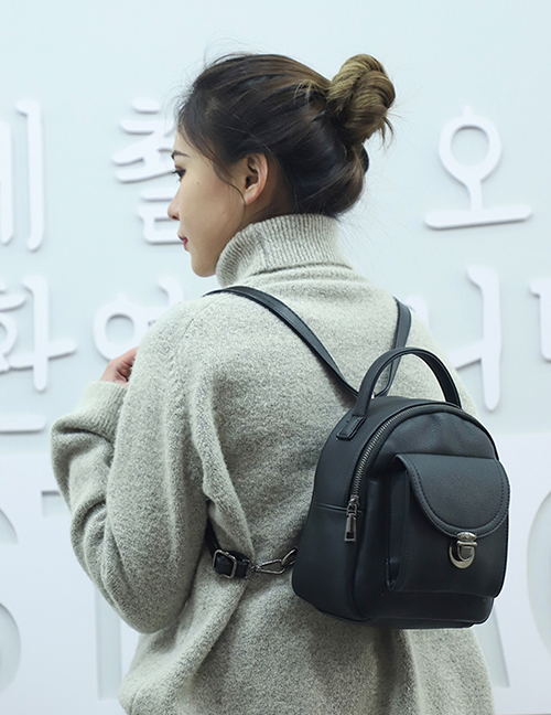 Fashion Black One-shoulder Portable Backpack