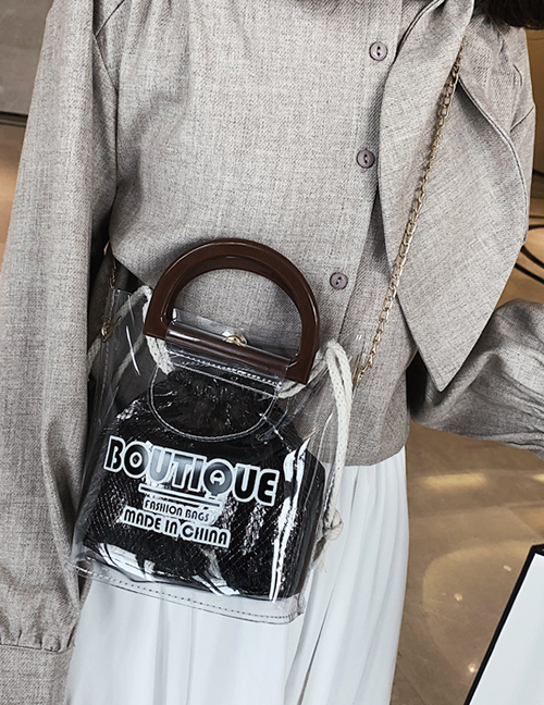 Fashion Black Transparent Jelly Chain Hand Shoulder Shoulder Bag