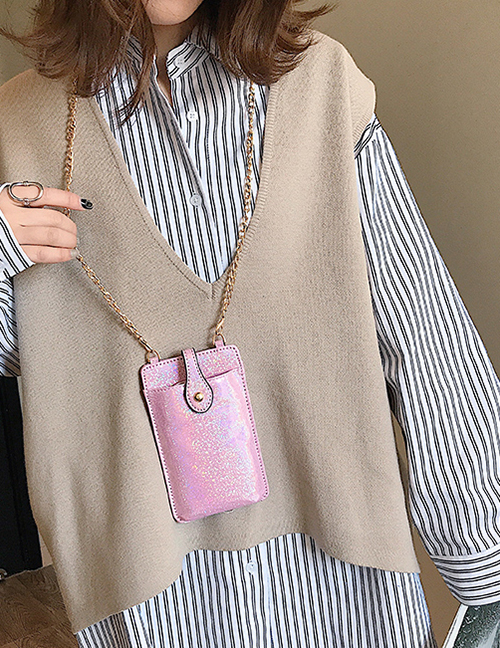 Fashion Pink Chain Shoulder Messenger Bag