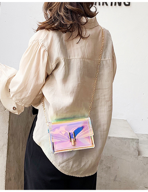 Fashion Pink Laser Shoulder Slung Chain Bag