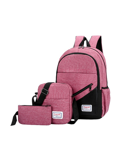 Fashion Pink Three-piece Backpack