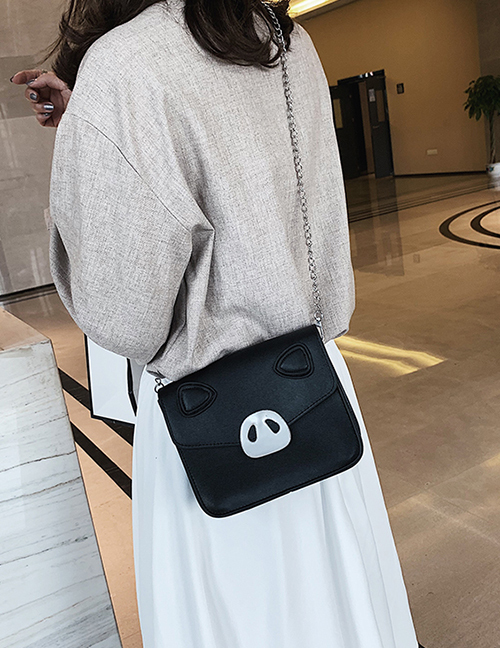Fashion Black Piglet Crossbody Shoulder Bag