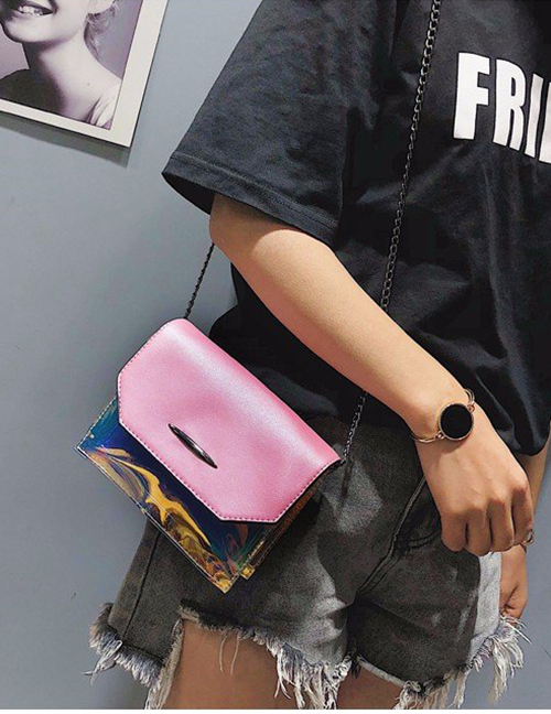 Fashion Pink Transparent Jelly Crossbody Shoulder Bag