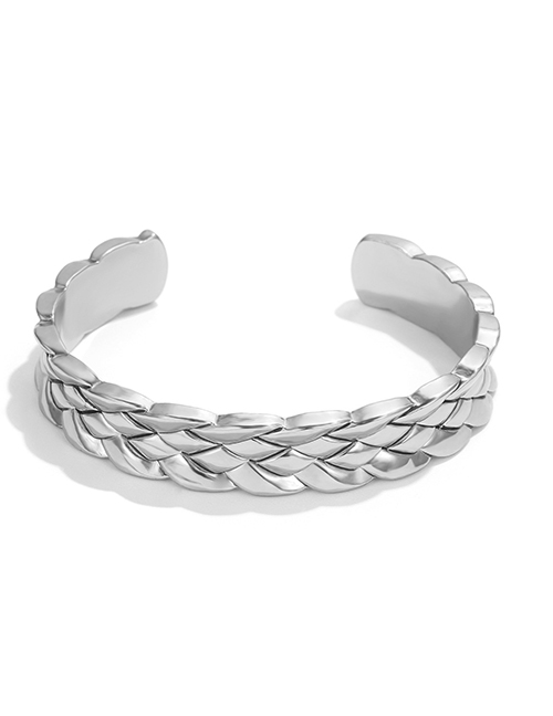 Fashion Silver Alloy Relief Weaving Bracelet