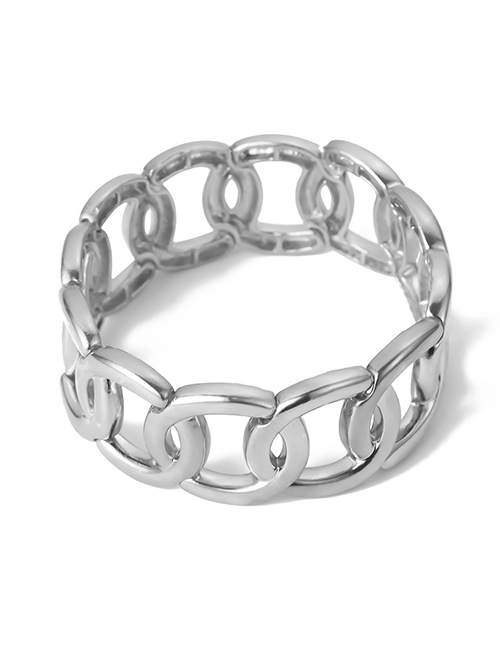 Fashion White K Hollow Geometric String Elastic Bracelet