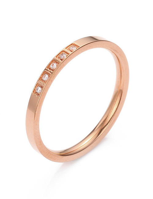 Fashion Rose Gold Stainless Steel Ring