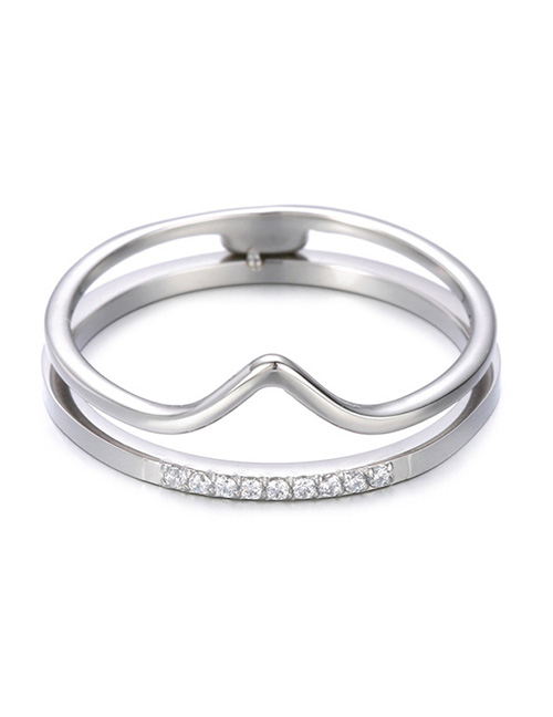 Fashion Steel Color Stainless Steel Crown Ring