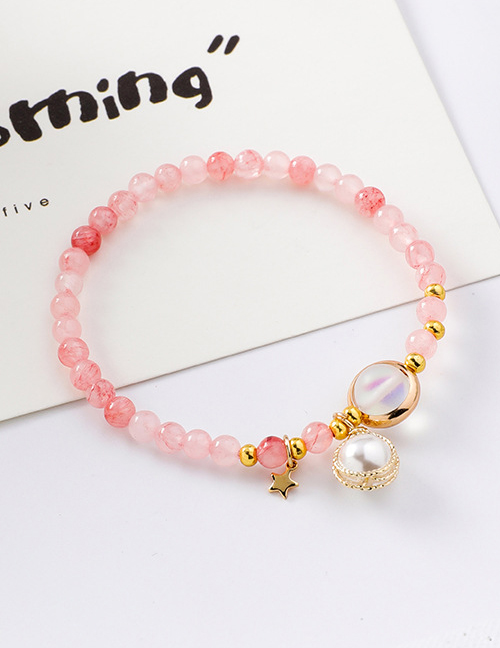 Fashion Light Pink Wrapped Pearl Beaded Bracelet