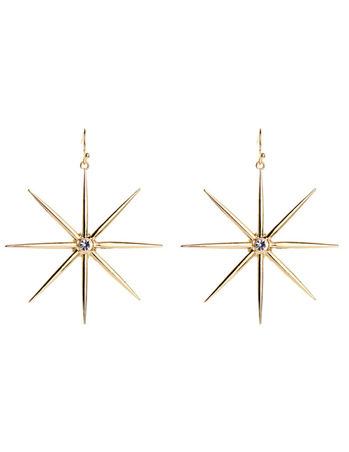 Fashion Gold Alloy Plating Star Stud Earrings