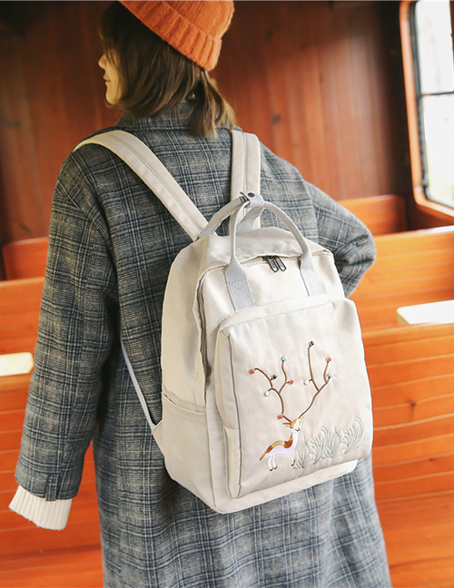 Fashion Light Grey Deer Backpack