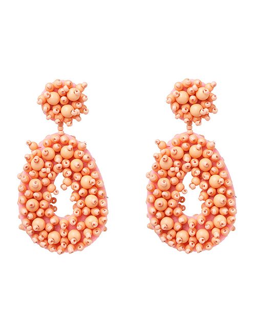 Fashion Pink Mizhu Geometric Earrings