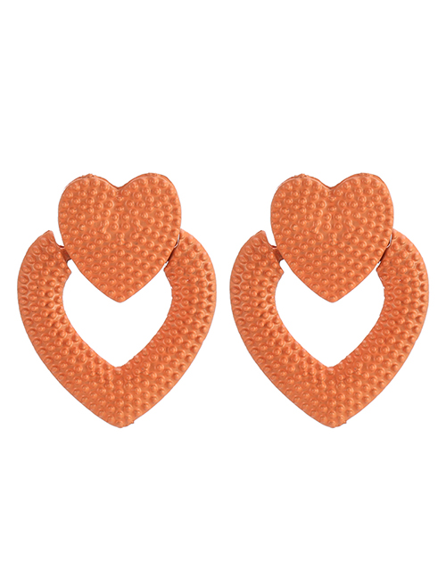 Fashion Fluorescent Orange Alloy Love Earrings