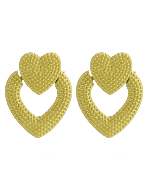 Fashion Fluorescent Yellow Alloy Love Earrings