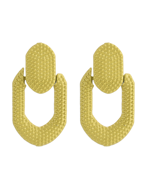 Fashion Fluorescent Yellow Alloy Geometric Earrings