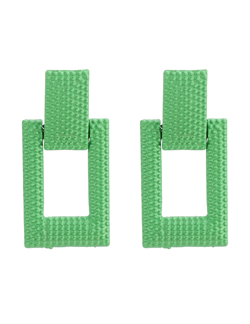 Fashion Fluorescent Green Alloy Square Earrings