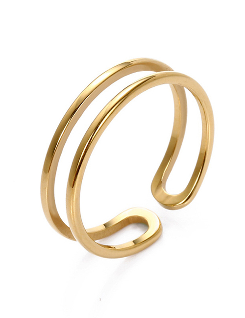 Fashion Gold Adjustable Stainless Steel Double-layer Ring