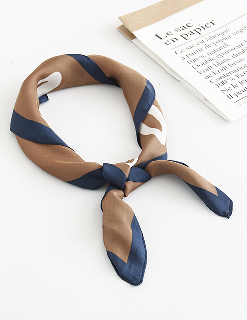 Fashion Coffee Color Letter Print Scarf