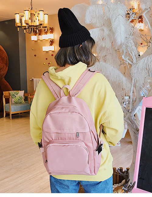 Fashion Pink Waterproof Zipper Backpack