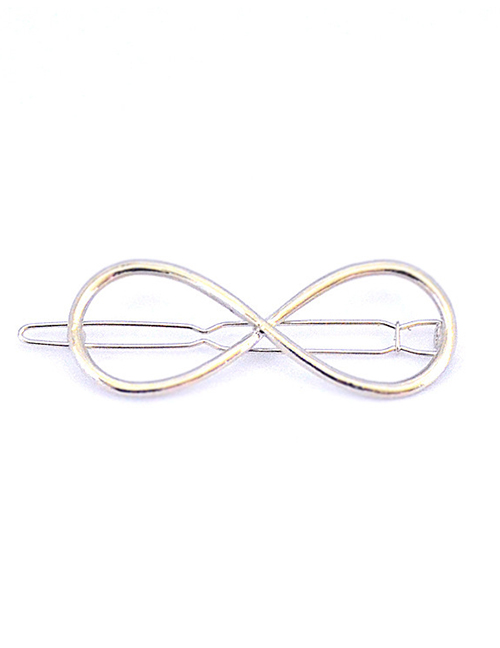 Fashion Character Silver Geometric Three-sided Clip