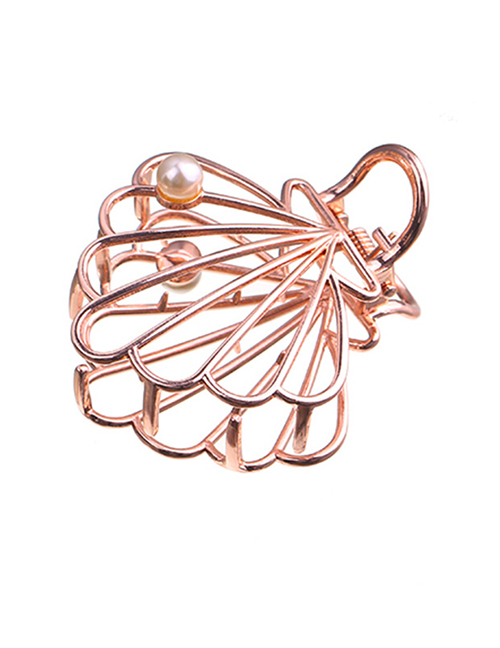 Fashion Rose Gold Alloy Hollow Pearl Shell Grab
