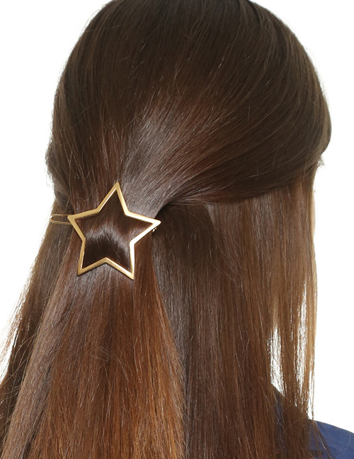 Fashion Gold Pentagram Hairpin