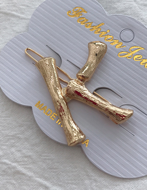 Fashion Gold Alloy Letter K Frog Buckle Hair Clip