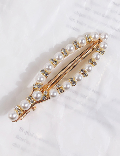 Fashion Oval Round Pearl Hairpin