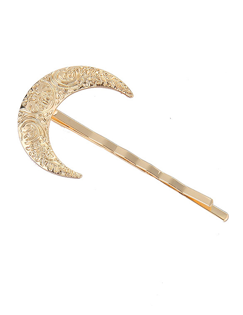 Fashion Gold Metal Moon Hairpin