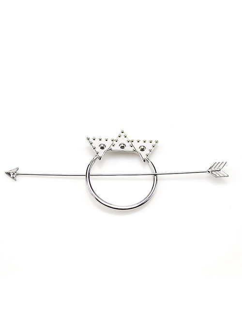 Fashion Silver Crown Disk Hairpin