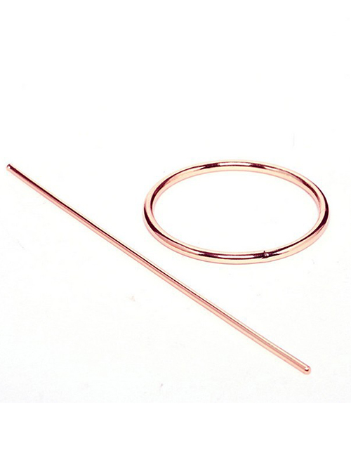 Fashion Rose Gold Alloy Geometry Half-breasted Hairpin