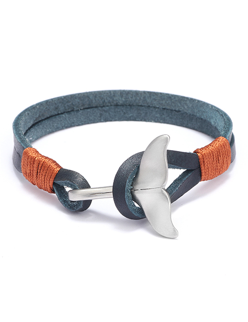 Fashion Blue Stainless Steel Whale Tail Bracelet