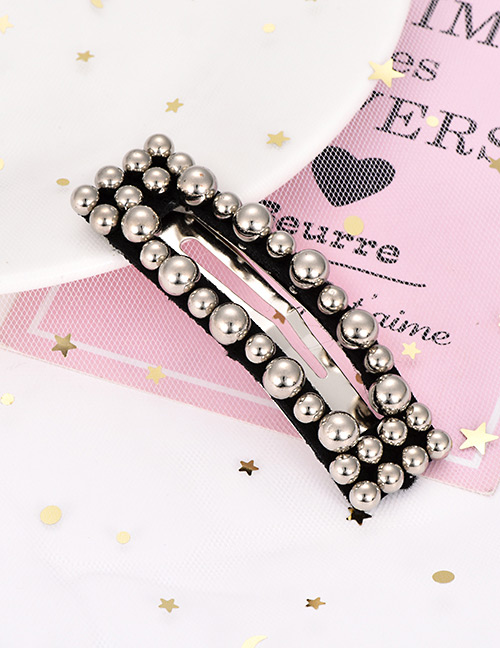 Fashion Silver Alloy Resin Square Beads Hairpin