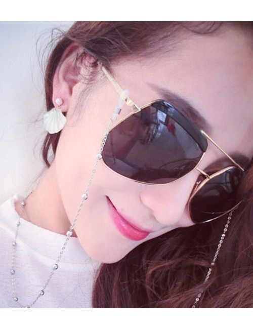 Fashion Silver Alloy Pearl Glasses Hanging Chain
