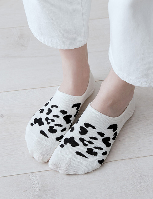 Fashion White Leopard Socks
