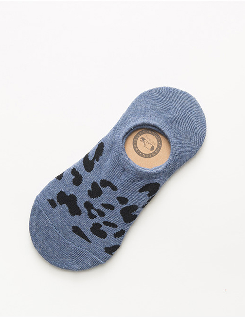 Fashion Jean Blue Leopard Socks