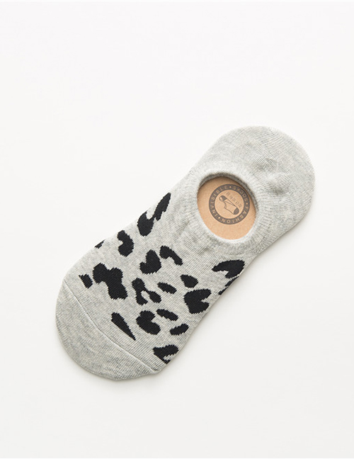 Fashion Light Grey Leopard Socks