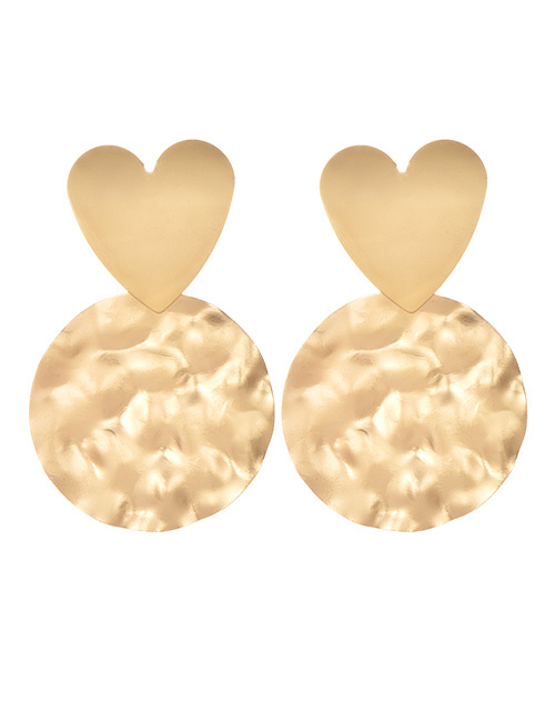 Fashion Gold Alloy Love Round Earrings