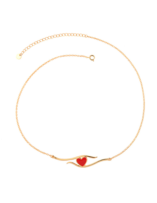 Fashion Love Heart-shaped Drop Oil Necklace